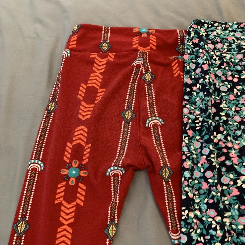 LuLaRoe Leggings Womens One Size Multicolor Floral Geometric Southwest Soft‎ Lot